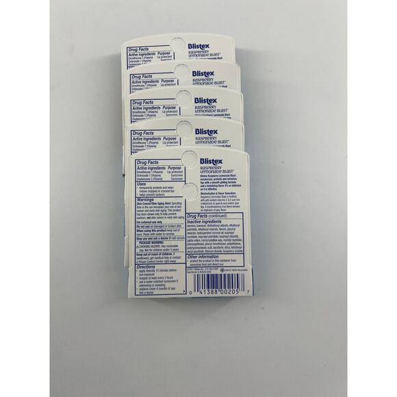 Lot of 5 Blistex Raspberry Lemonade Blast Chapstick SPF 15 Make Up Rare New - Picture 2 of 3